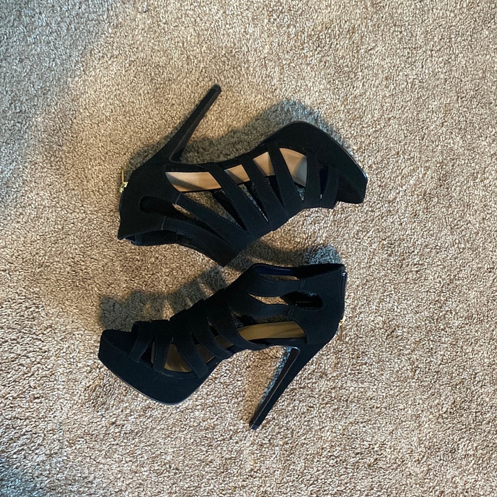 Strappy open toe high heels